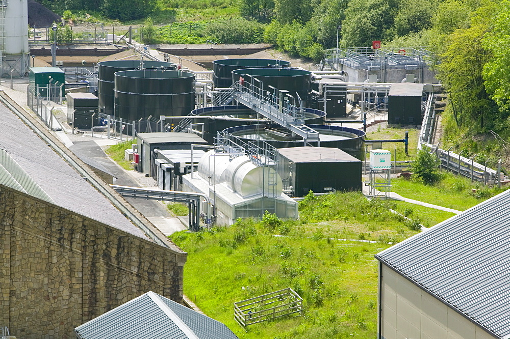 A water treatment plant at Stocks Reservoir, Forest of Bowland, Bowland, Lancashire, England, United Kingdom, Europe