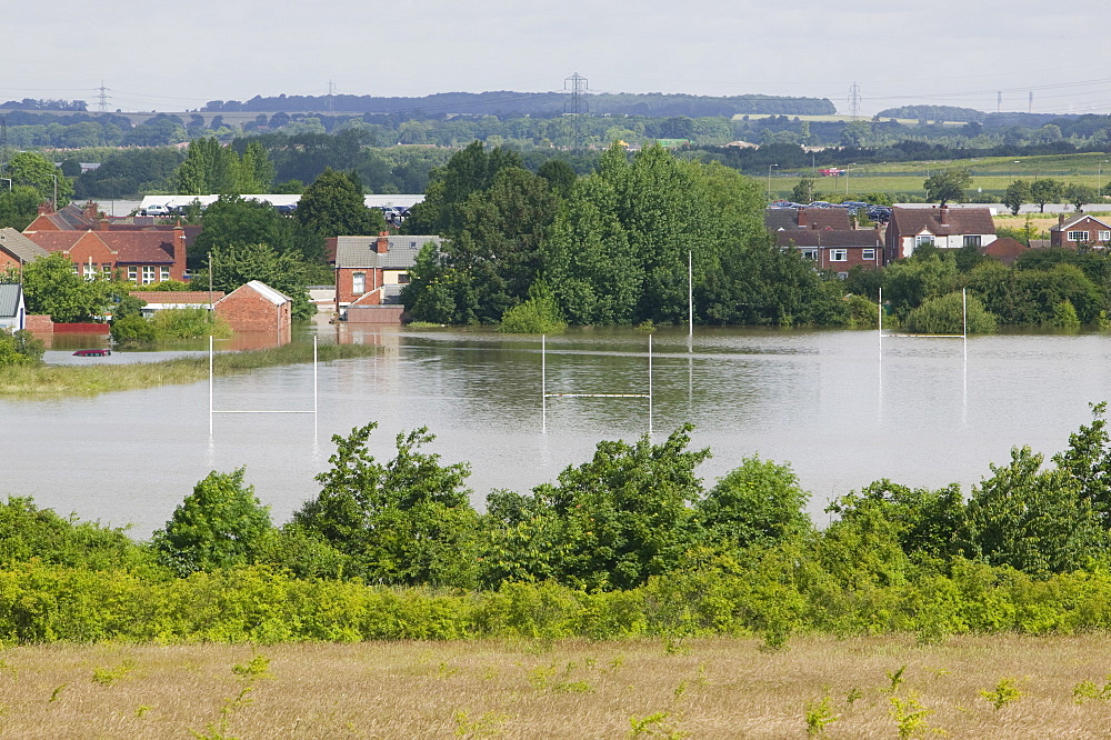 The village of Toll Bar one of many places hit by unprecedented floods in June 2007, near Doncaster, South Yorkshire, England, United Kingdom, Europe