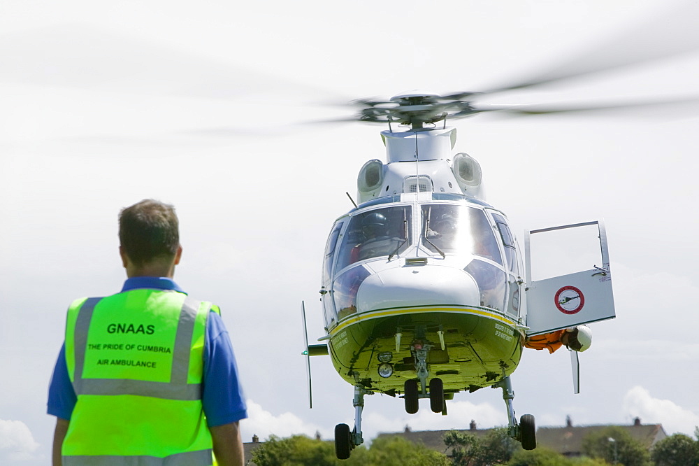 An air ambulance, Cumbria, England, United Kingdom, Europe