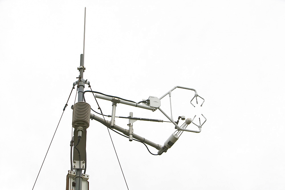 Scientific instruments to measure the carbon balance from peat bogs which is changing due to climate change in the north Pennines at Moorhouse, Cumbria, England, United Kingdom, Europe