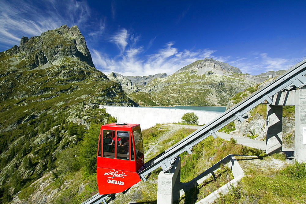 Lake Emerson on the French Swiss border to generate hydro electricity, France, Europe