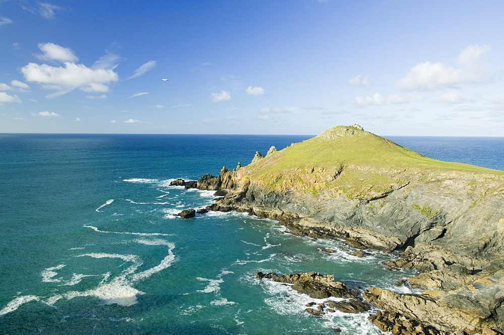 Rumps Point at Pentire Point on the Cornish Coast, Cornwall, England, United Kingdom, Europe