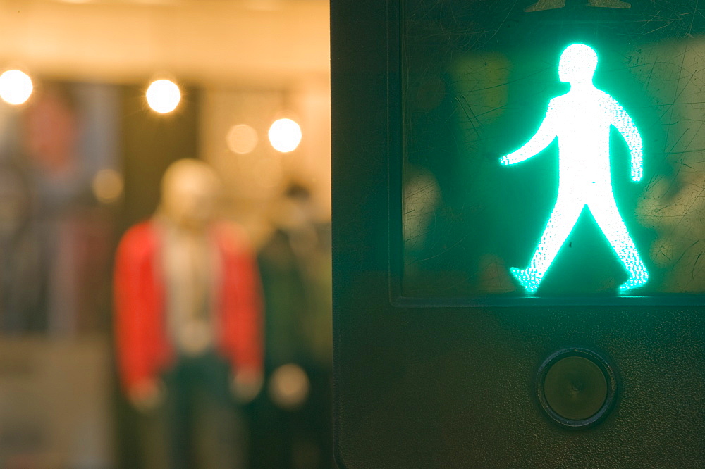 A pedestrian crossing in Loughborough, Leicestershire, England, United Kingdom, Europe