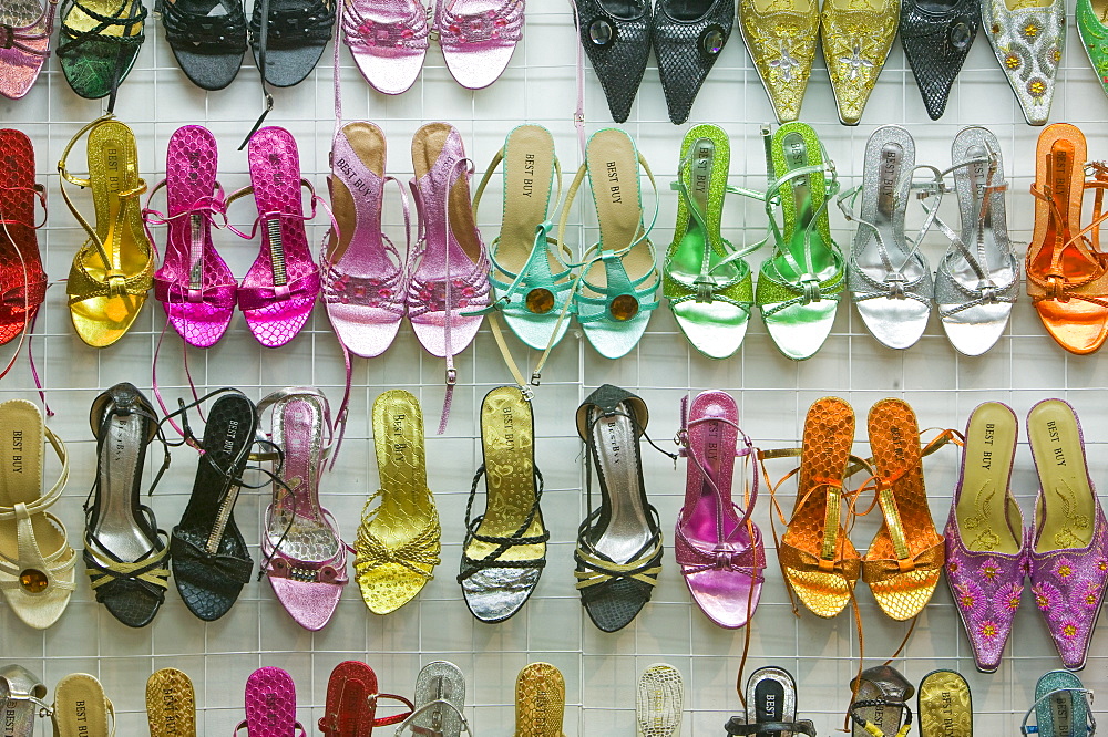 An Asian shoe shop in Leicester, Leicestershire, England, United Kingdom, Europe