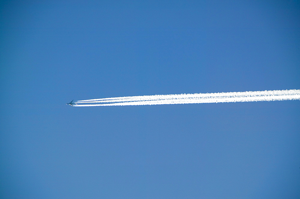 A plane flying over the Lake District, Cumbria, England, United Kingdom, Europe