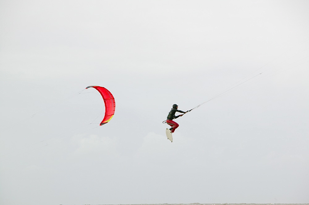 Kite surfers off Blackpool, Lancashire, United Kingdom, Europe