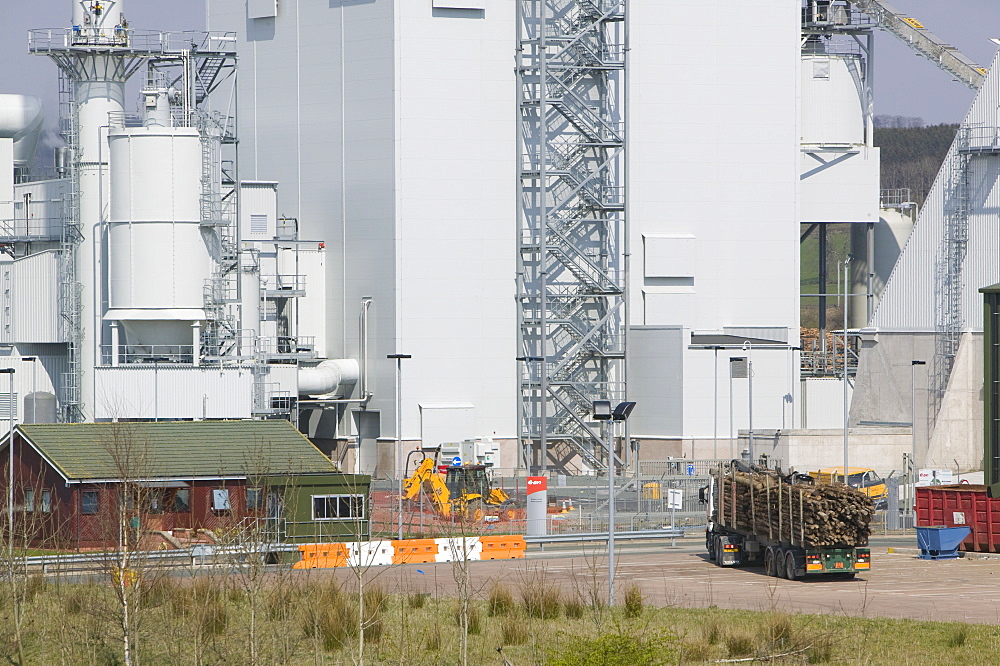 Eon's biofuel power station, carbon neutral, fuelled by wood from local woodlands, Lockerbie, Scotland, United Kingdom, Europe