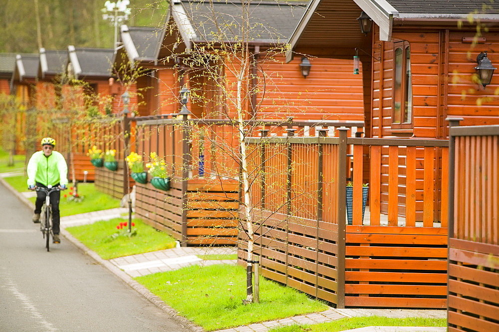 Log cabins on a holiday park in Lowther, Cumbria, England, United Kingdom, Europe