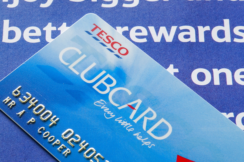 A Tesco loyalty card, England, United Kingdom, Europe