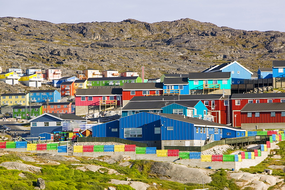 Colourful houses in Ilulissat on Greenland, Polar Regions