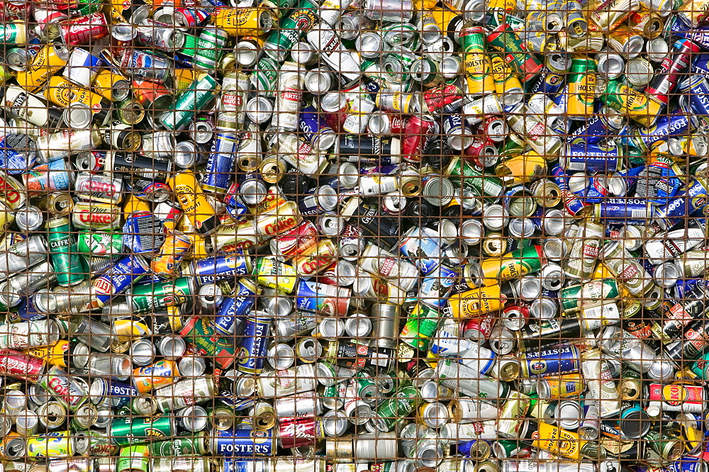 A can recycling bank, Clitheroe, Lancashire, England, United Kingdom, Europe