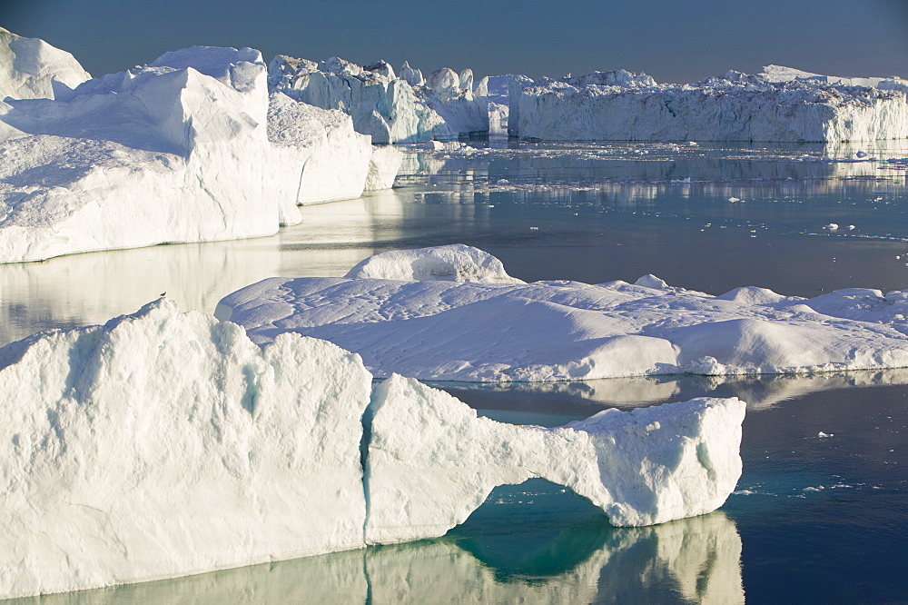 Icebergs from the Jacobshavn Glacier (Sermeq Kujalleq), Greenland, Polar Regions