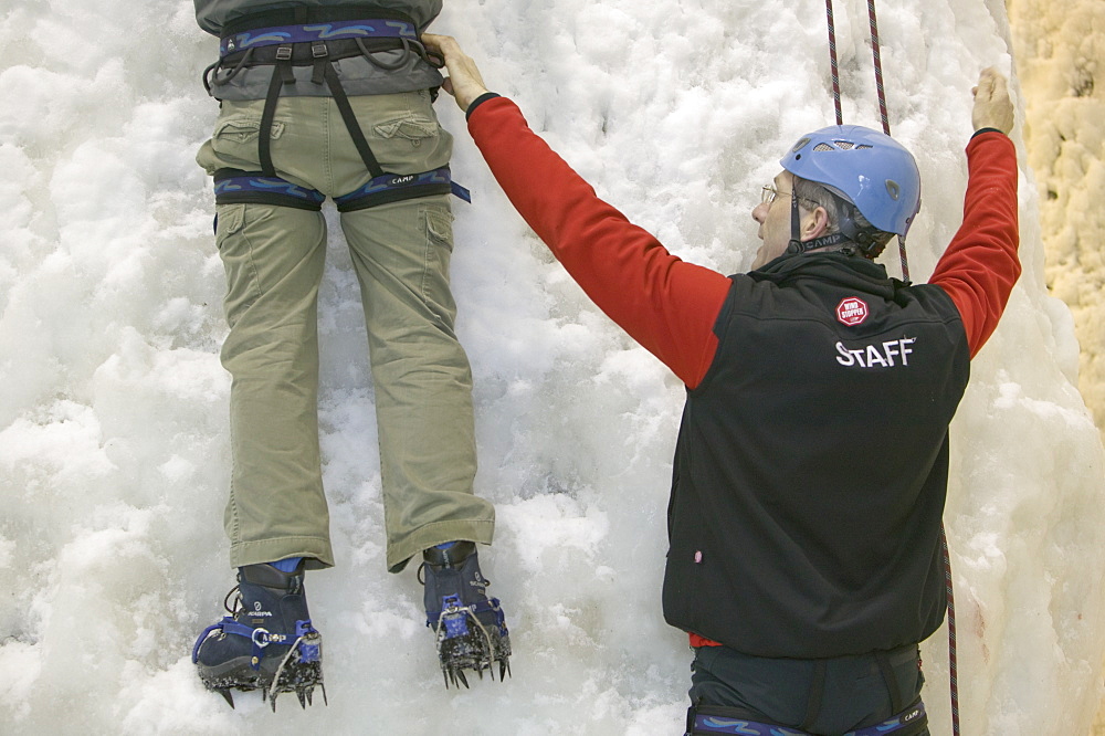 The ice factor climbing wall in Kinlochleven, Scotland, United Kingdom, Europe