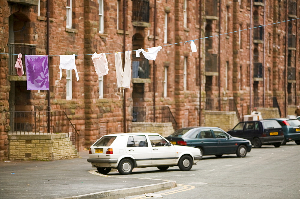 Tenement blocks on Barrow Island, Barrow in Furness, Cumbria, England, United Kingdom, Europe