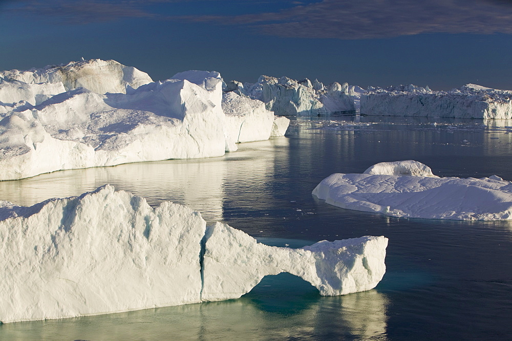 Icebergs from the Jacobshavn Glacier (Sermeq Kujalleq), Greenland, Polar Regions