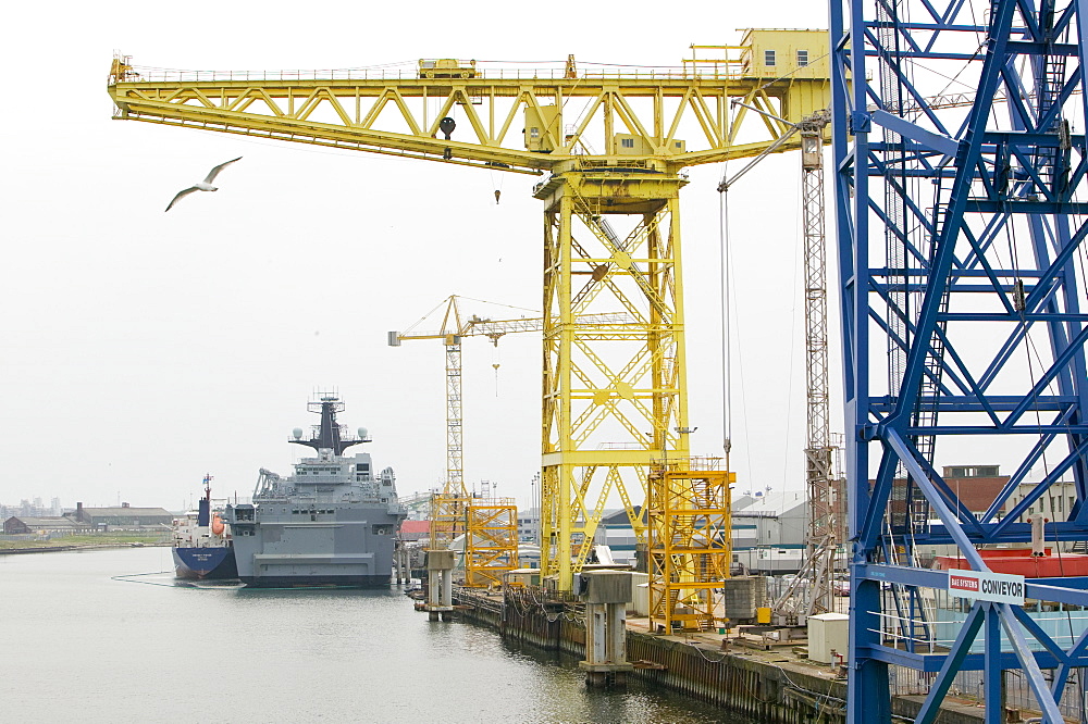 Barrow Docks and the shipyard, Lancashire, England, United Kingdom, Europe