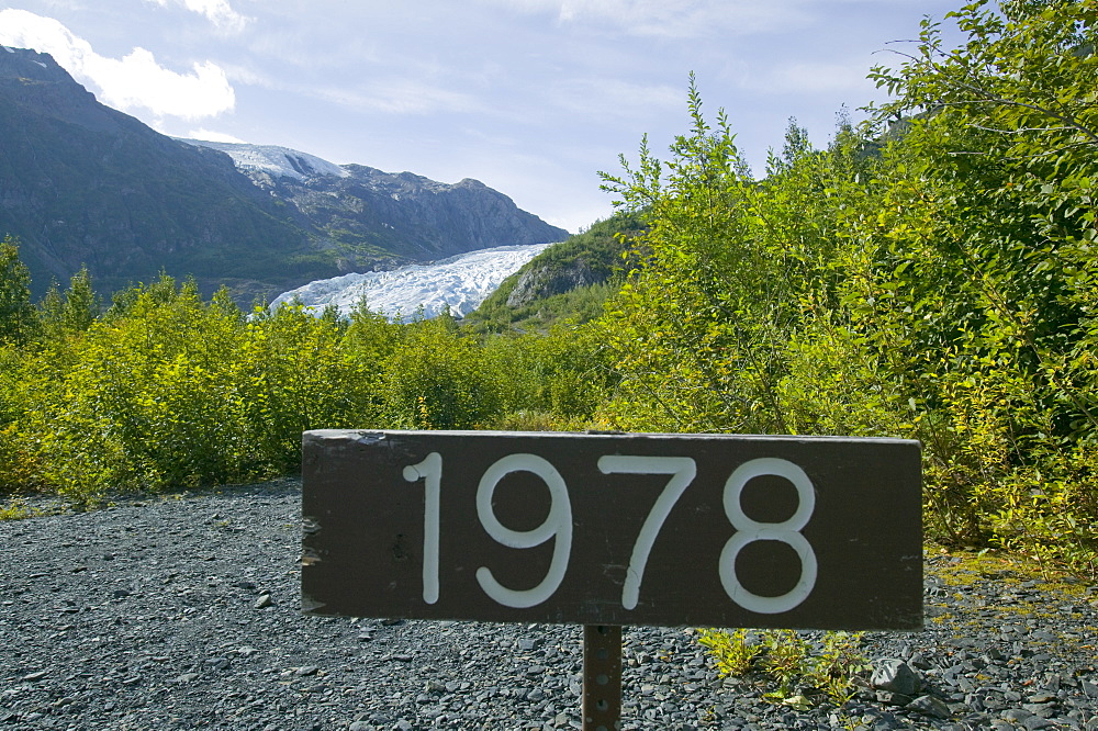 Exit Glacier has retreated rapidly due to global warming, Kenai Fjords National Park, Alaska, United States of America, North America