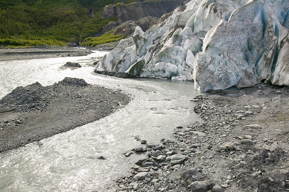 Exit Glacier has retreated rapidly due to global warming, Kenai Fjords National Park, Alaska, United States of America, North America