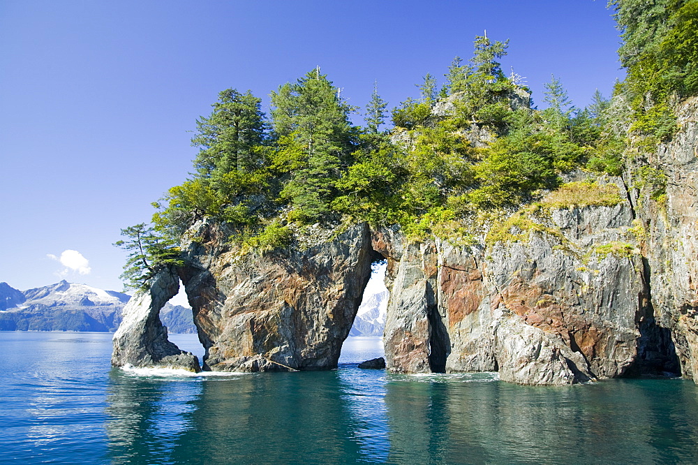 Coastal scenery in the Kenai Fjords National Park in Alaska, United States of America, North America