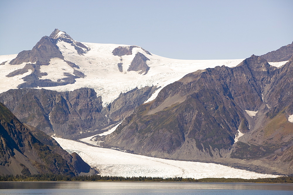 Aialick Glacier receding rapidly due to climate change, in Kenai Fjords National Park in Alaska, United States of America, North America