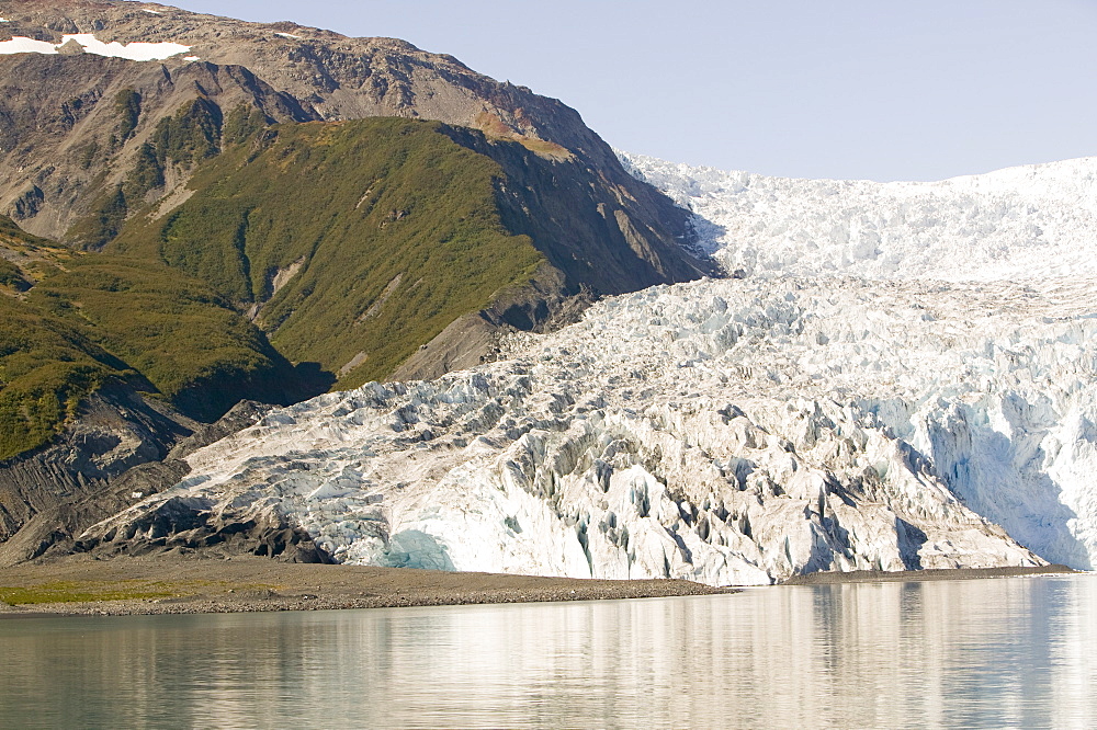 Aialick Glacier receding rapidly due to climate change, in Kenai Fjords National Park in Alaska, United States of America, North America