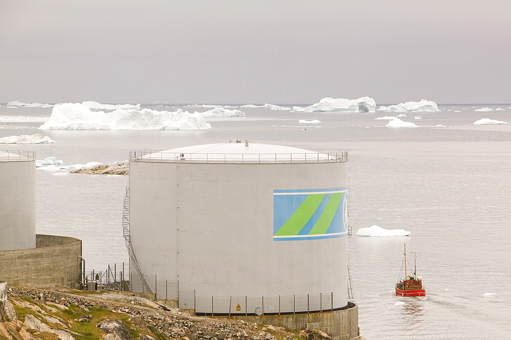 An oil tank in Ilulissat on Greenland, Polar Regions