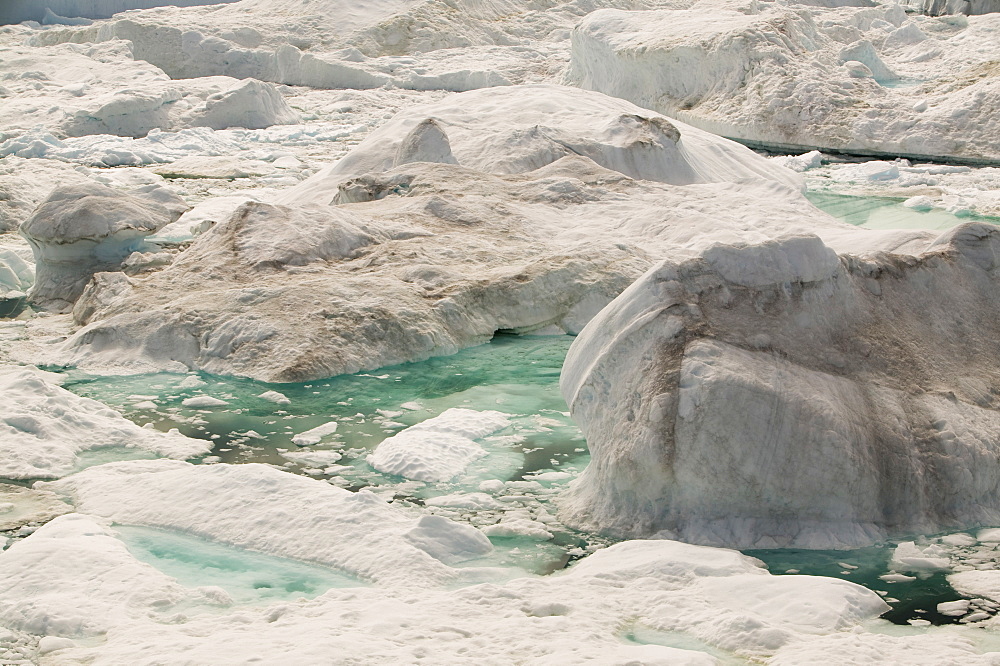 Icebergs from the Jacobshavn Glacier (Sermeq Kujalleq), Greenland, Polar Regions