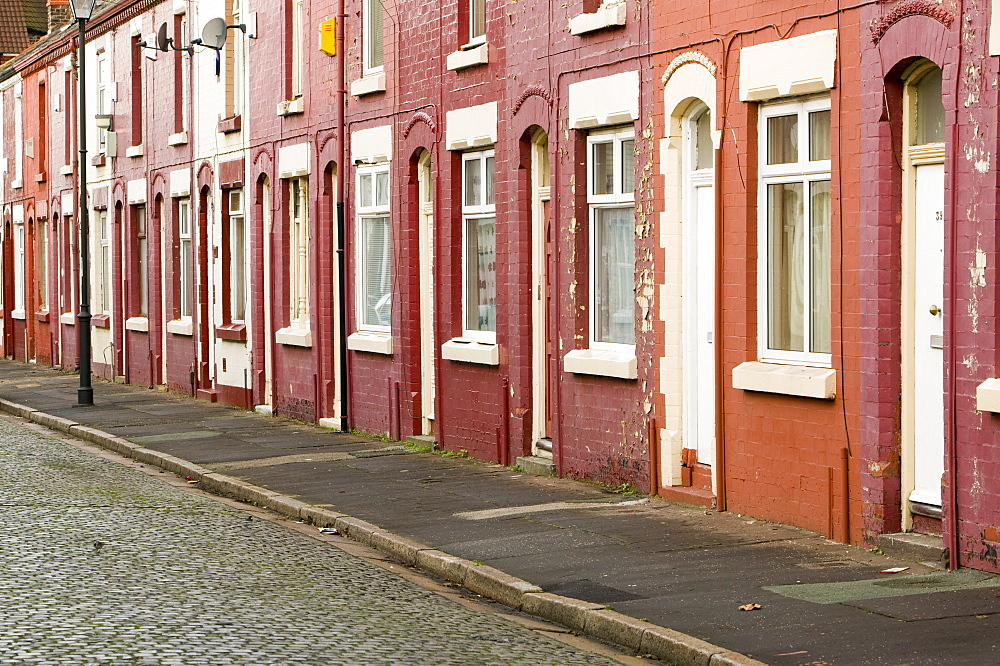 Terraced housing in the Kensington area of Liverpool, Merseyside, England, United Kingdom, Europe