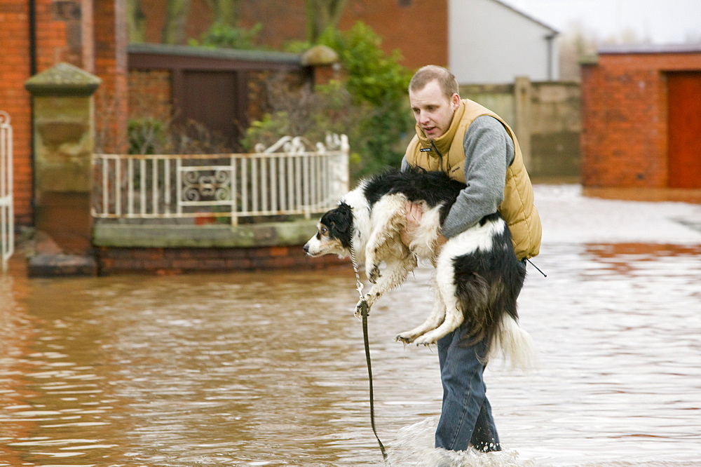 In January 2005 a severe storm hit Cumbria that created havoc on the roads and toppled over  one million trees, Carlisle, Cumbria, England, United Kingdom, Europe