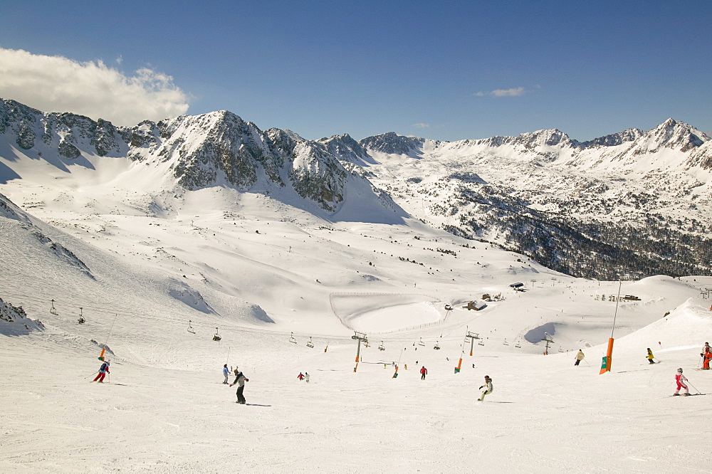 The Andorran ski resort of Soldeu, Andorra, Pyrenees, Europe