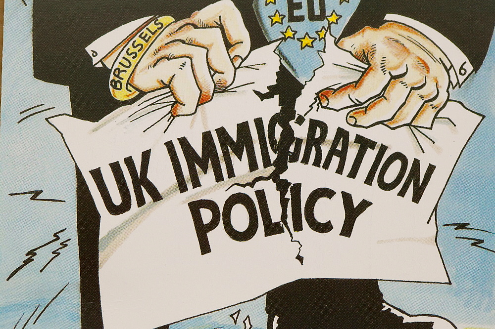 UK Independence Party poster publicising immigration policy, United Kingdom, Europe