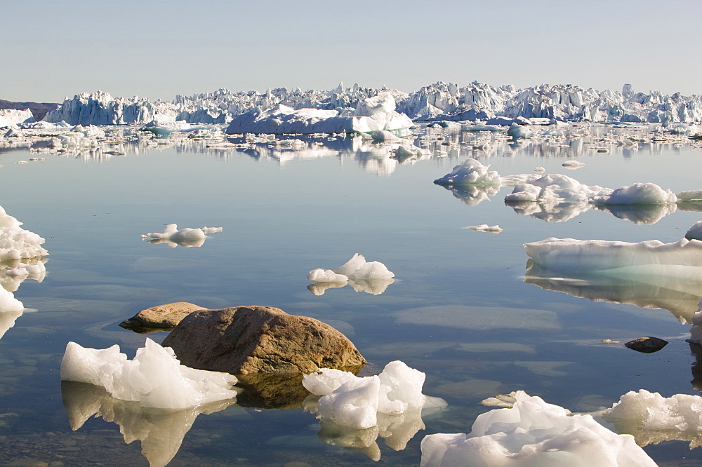 Icebergs from the Jacobshavn Glacier (Sermeq Kujalleq), Greenland, Polar Regions