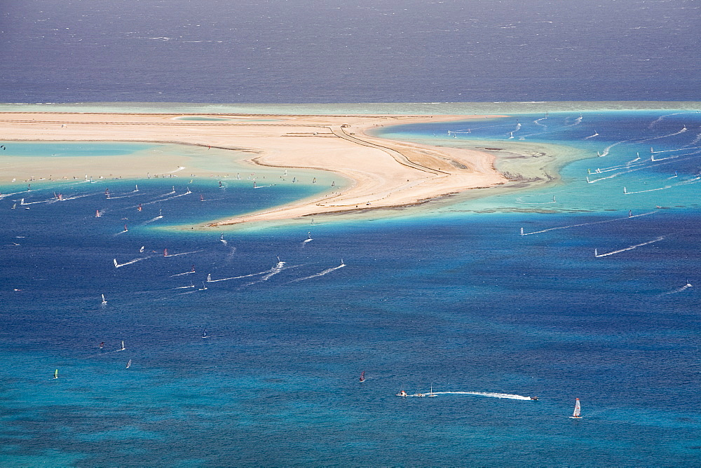 Windsurfers in the Red Sea resort of Dahab in Egypt, North Africa, Africa