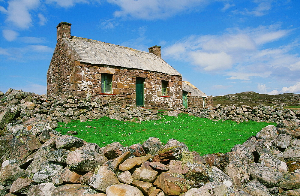 An old crofters house at Rubha Coigach in Assynt, Sutherland, North West Scotland, United Kingdom, Europe