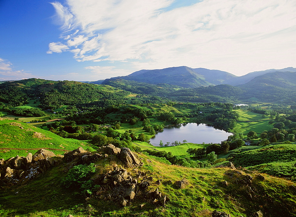 Loughrigg Tarn in the Lake District National Park, Cumbria, England, United Kingdom, Europe