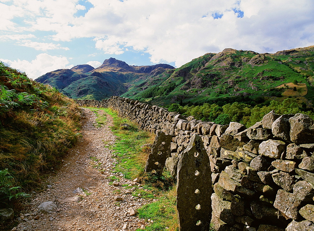 The Langdale Pikes in the Lake District National Park, Cumbria, England, United Kingdom, Europe