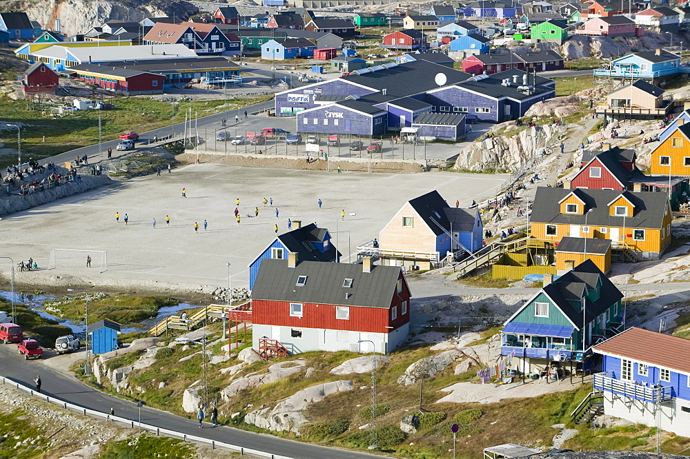 A football match in Ilulissat, Greenland, Polar Regions