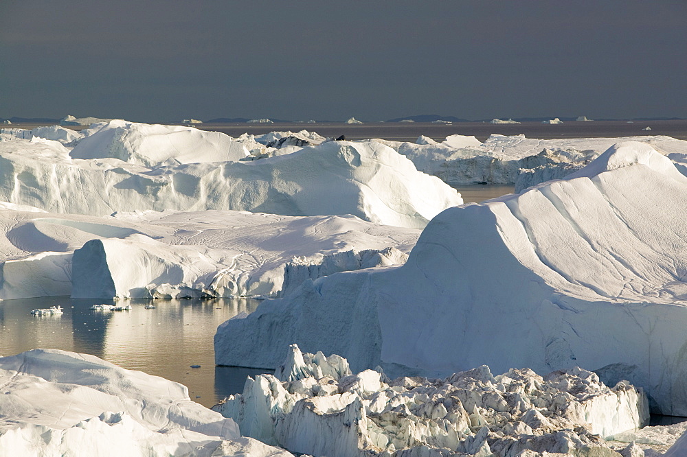 Icebergs from the Jacobshavn Glacier (Sermeq Kujalleq), Greenland, Polar Regions