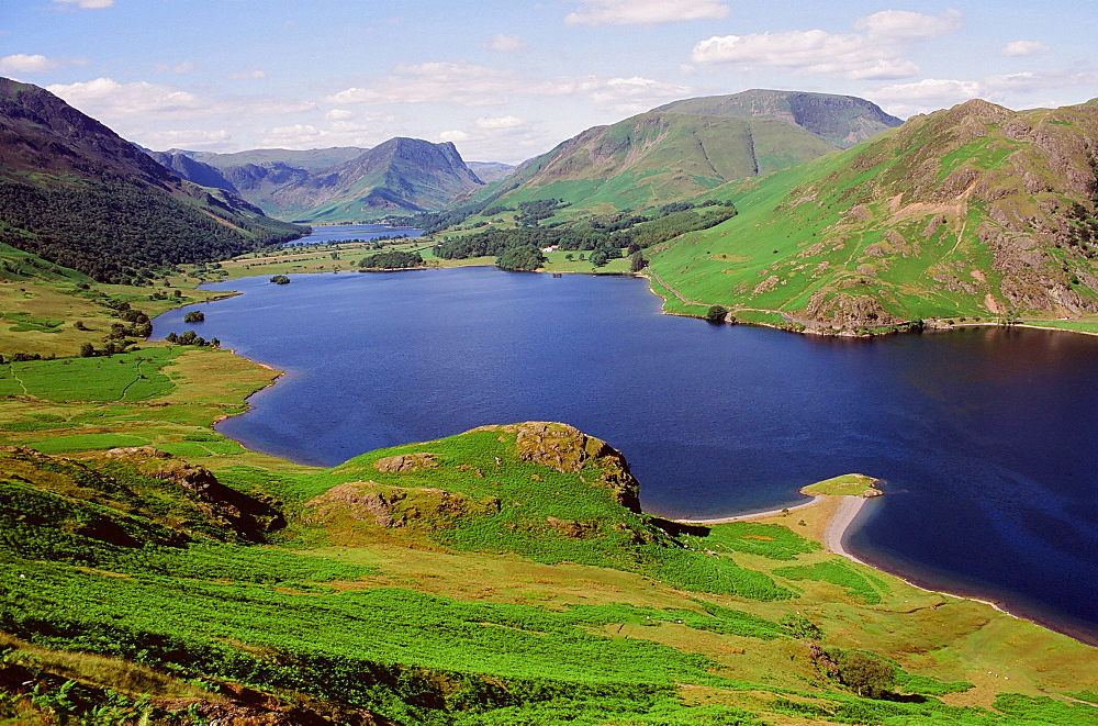 Buttermere and Crummock Water in the Lake District National Park, Cumbria, England, United Kingdom, Europe