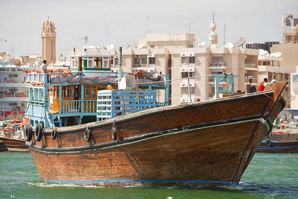 Dhows on the Dubai Creek in Dubai, United Arab Emirates, Middle East