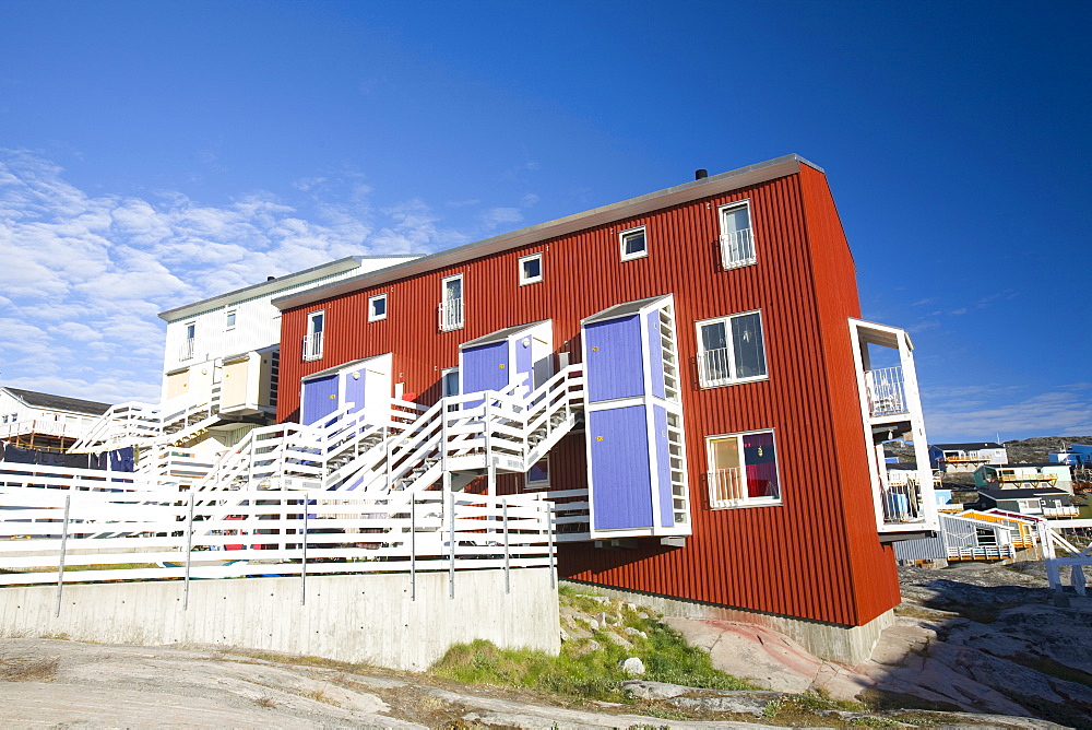 Colourful houses in Illulisat on Greenland, Polar Regions