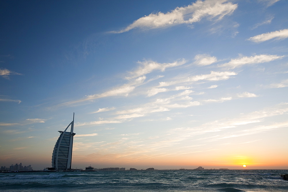 The iconic Burj al Arab hotel in Dubai, United Arab Emirates, Middle East