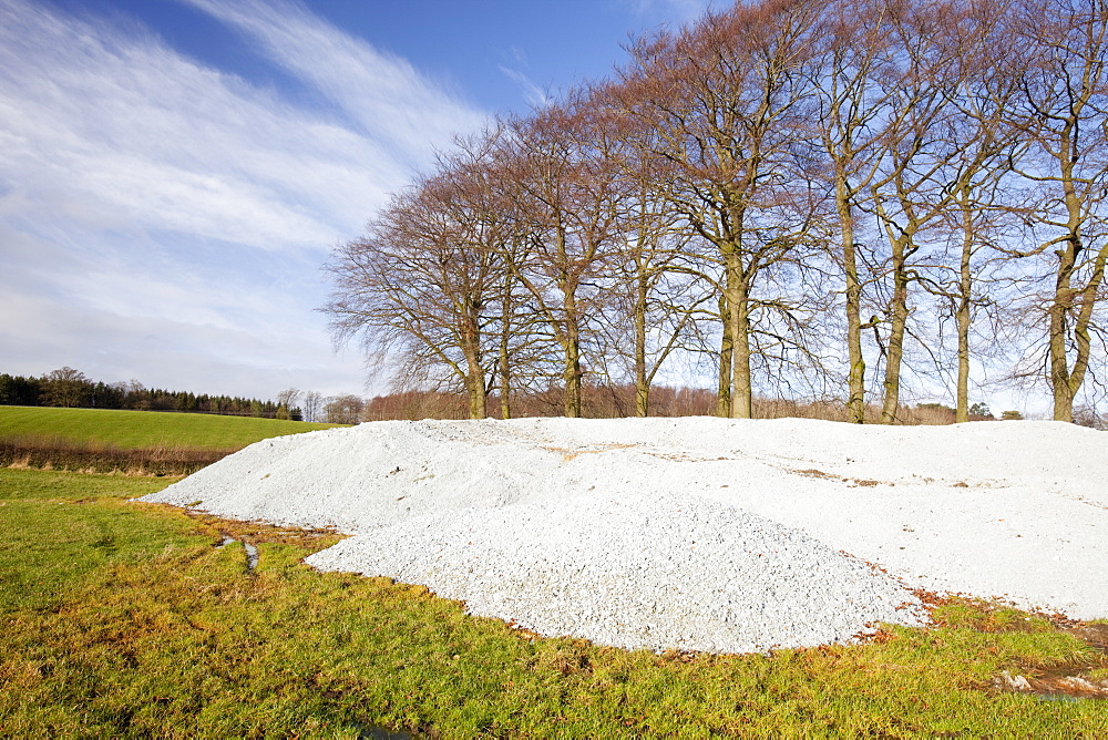 Sewage sludge ready for spreading on a farmers field as a fertilizer in the Ribble Valley near Clitheroe, Lancashire, England, United Kingdom, Europe