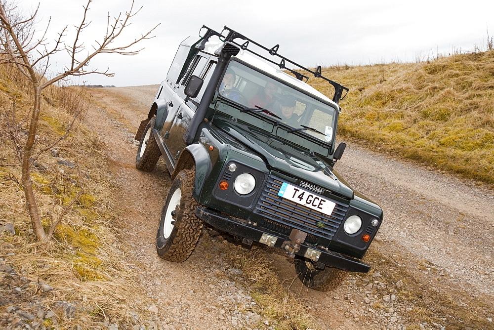 Off road driver training in a Landrover near Penrith, Cumbria, England, United Kingdom, Europe