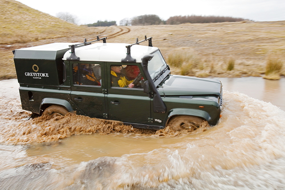 Off road driver training in a Landrover near Penrith, Cumbria, England, United Kingdom, Europe