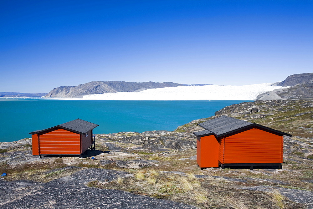 Camp Victor at Eqip Sermia on the west Greenland coast north of Ilulissat, Greenland, Polar Regions