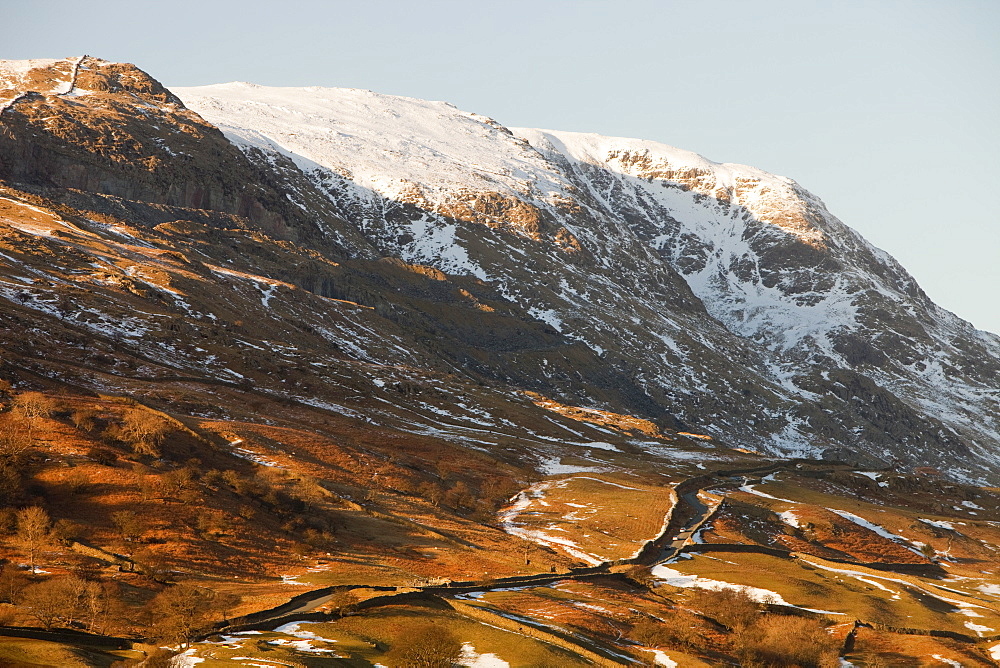 Red Screes mountain in winter, Lake District National Park, Cumbria, England, United Kingdom, Europe