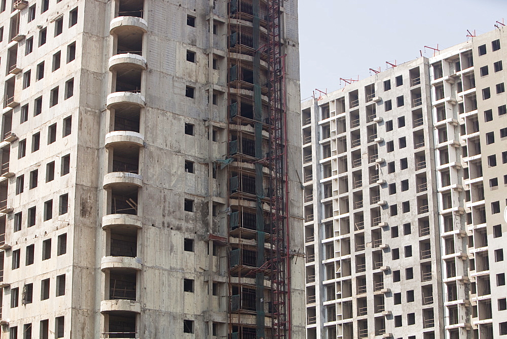 New high rise apartment blocks replacing old slums, China, Asia