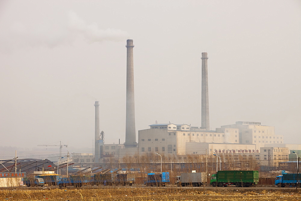 Coal fired power station just north of Beijing, China, Asia