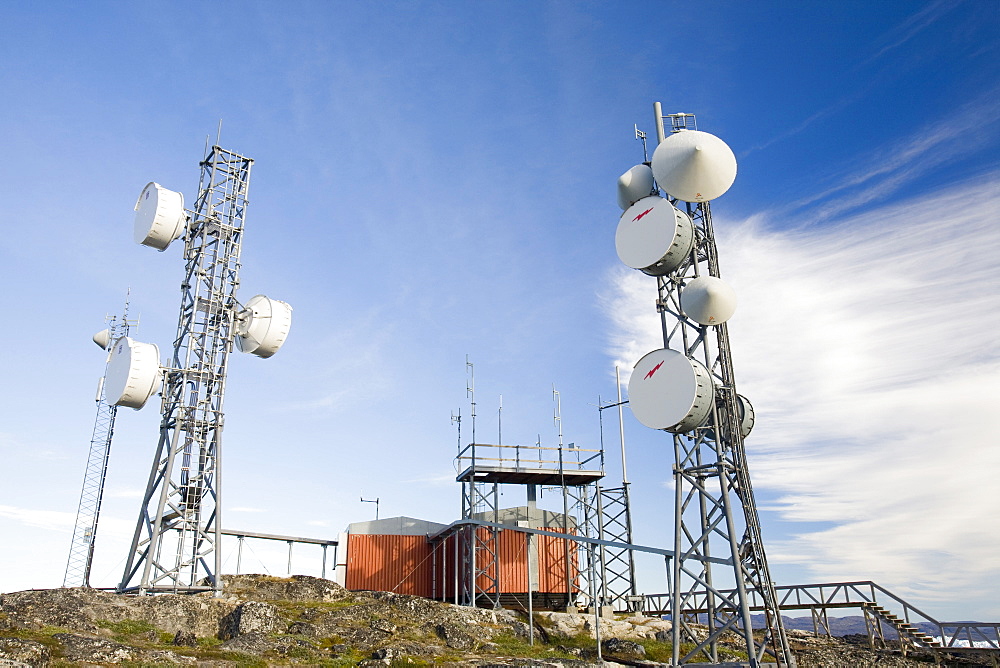 Telecommunication equipment at Ilulissat on Greenland, Polar Regions